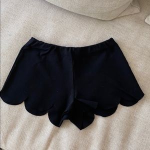 Black scalloped shorts